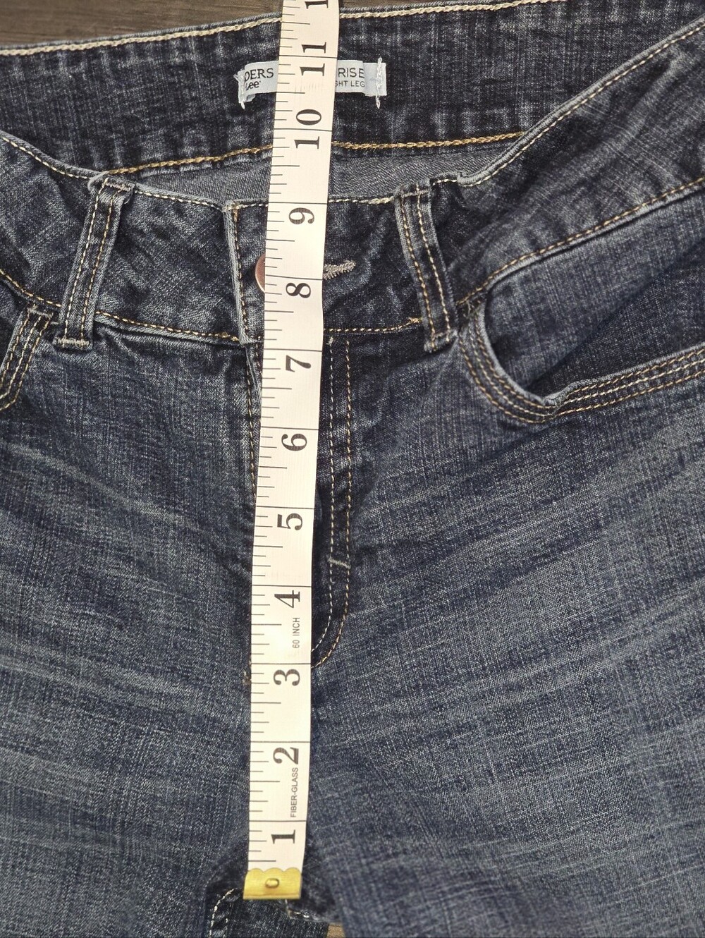 Riders by Lee Mid Rise Straight Leg Jeans Womens 8 Petite Dark Wash Petite - Picture 7 of 14
